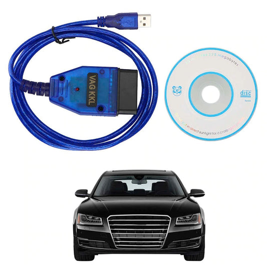 VAG KKL 409.1 USB Cable with Original FTDI FT232RL Chip for VW,Audi,Seat,Volkswagen, Skoda Vehicles from 1996-2009, Car ECU Scan Tool OBD2 to USB Cable for VAG-COM Windows XP Diagnostic Software