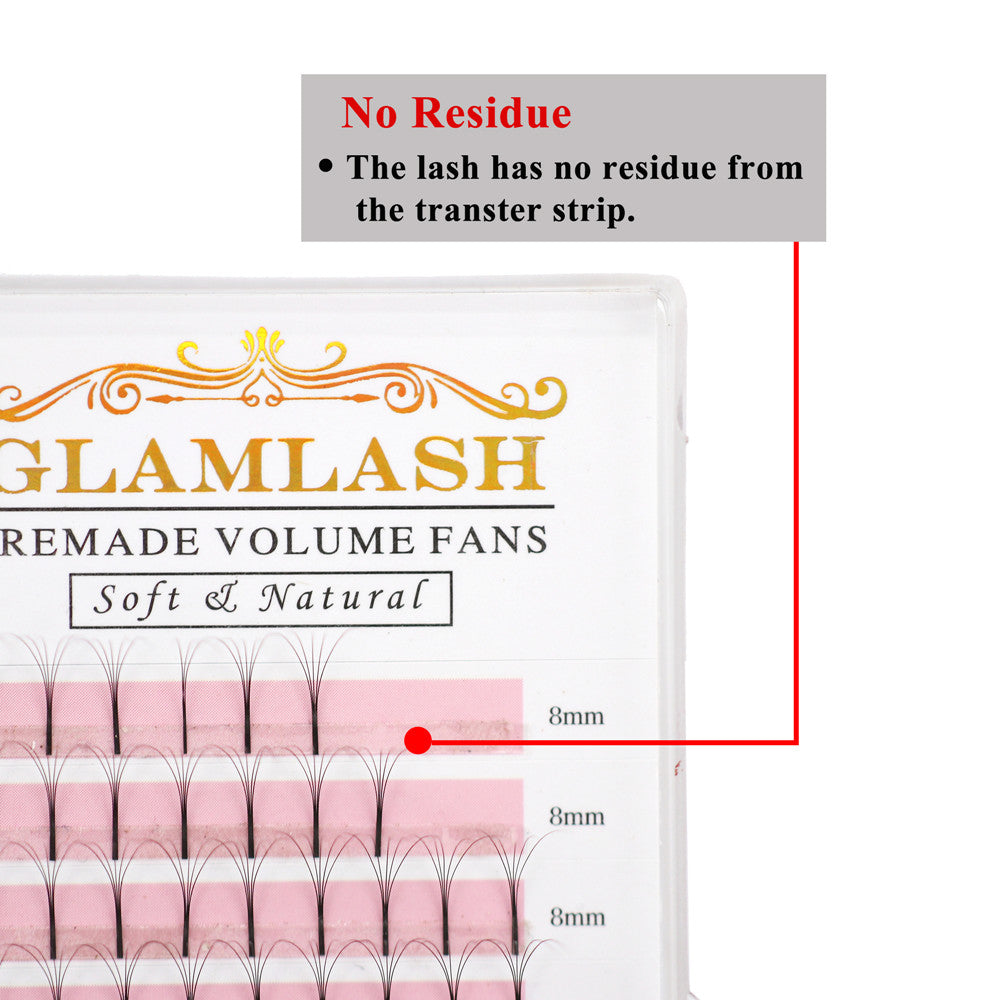 GLAMLASH 5D Curl: D  Thickness: 0.07  Length: 11mm  Color: Black  5D Long Stem Volume Eyelash Extensions Handmade Synthetic Lashes Premade wide Fans Box 12 lines 120 pc Extra Fine Quality