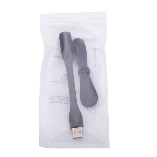FLEXIBLE MINI PORTABLE USB POWERED 2-BLADE USB FAN (BLACK)