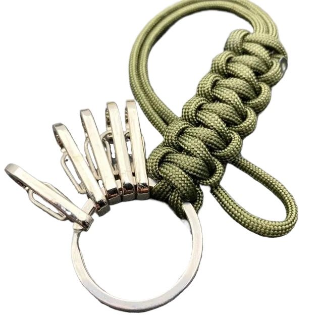 1pcs Hand rope key chain tactical multi-functional outdoor camping emergency survival rope key storage hanging ring