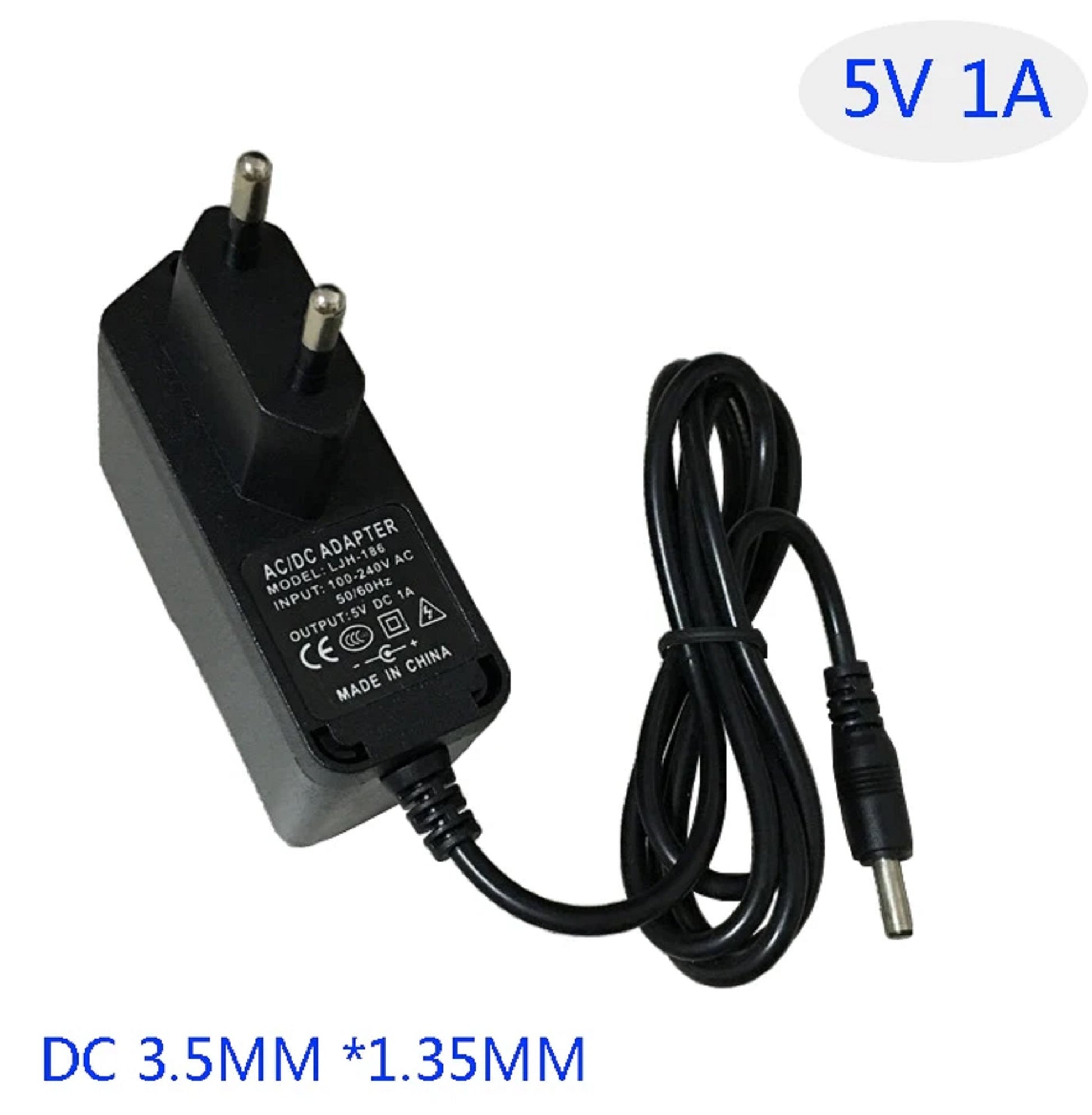 5V 1A AC/DC POWER SUPPLY ADAPTER PLUG 3.5MMX1.35MM