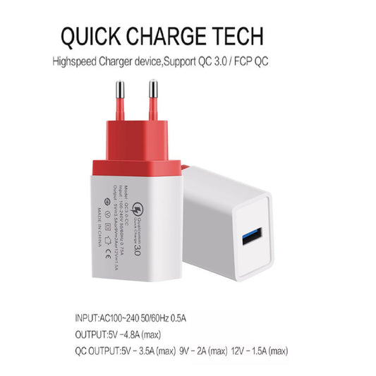 Quick Charge 3.0 USB Charger Fast Charging Mobile Phone EU plug Wall Charge for Phone Samsung Huawei Xiaomi