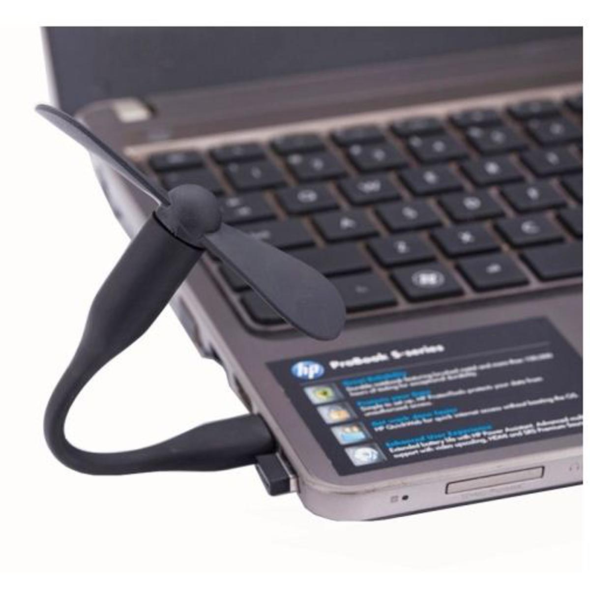 FLEXIBLE MINI PORTABLE USB POWERED 2-BLADE USB FAN (BLACK)