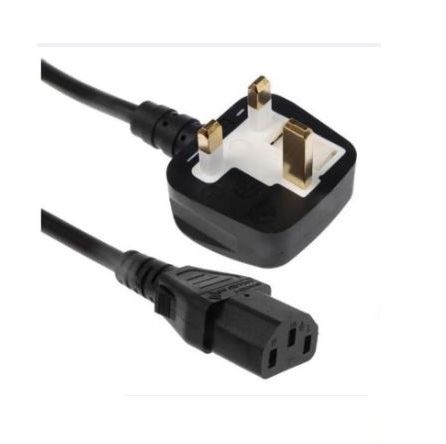 2.5 Meter 3-Pin Desktop Power Cable  Black & White – Heavy Duty Power Cord for PC, Monitor, Printer & Electronic Devices