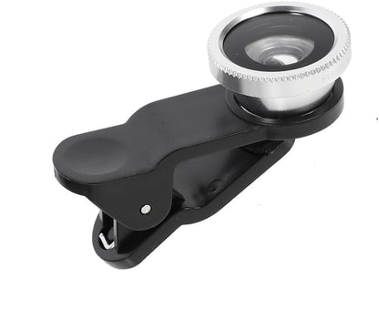 3-in-1 Phone Camera Lens Kit – Fisheye, Macro & Wide Angle Lenses for Smartphones, Universal Clip-On Mobile Photography Kit, Easy Installation Compatible with All Devices