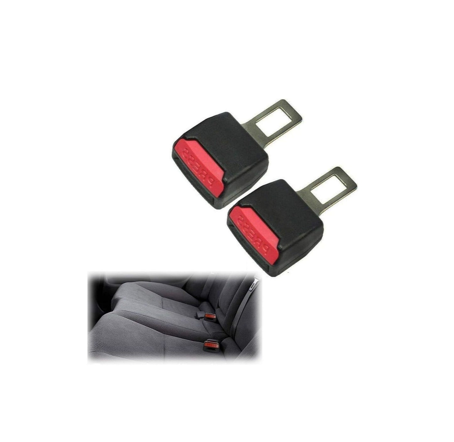 2 Pcs Car Seat Belt Buckle Extension – Aluminum Alloy Adjustable Car Belt Plug Extender for Added Comfort & Safety