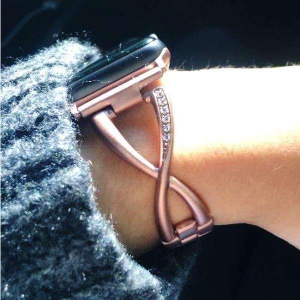 Rose Gold Strap For i Watch Bands 38mm / 40mm Women Watch Band Stainless Steel Replace Strap For Iwatch Series 4 3 2 1
