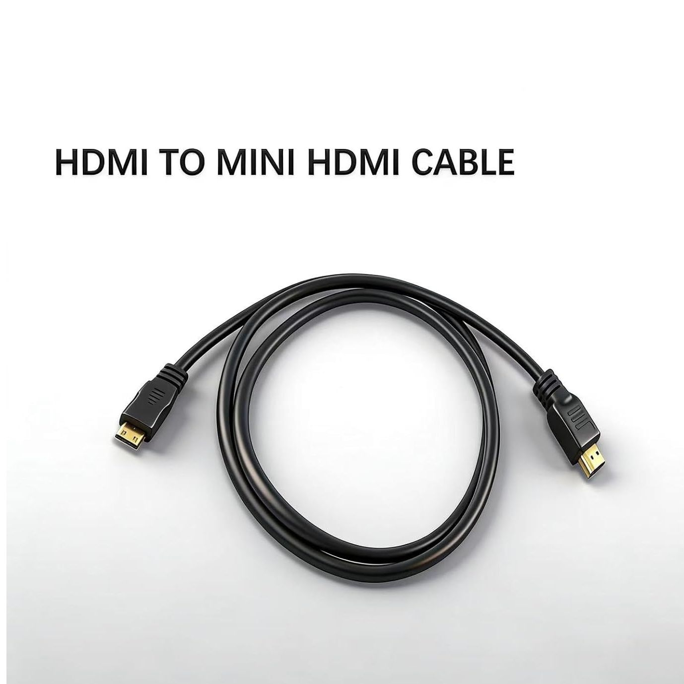 HDMI to Mini HDMI Cable 2 Meter | Gold Plated Male to Male High Speed HD Cable for Laptop, Tablet, Camera & Devices (Black)