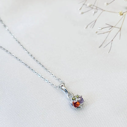 💎 Elegant Multicolor Gemstone Pendant Necklace – Timeless Beauty