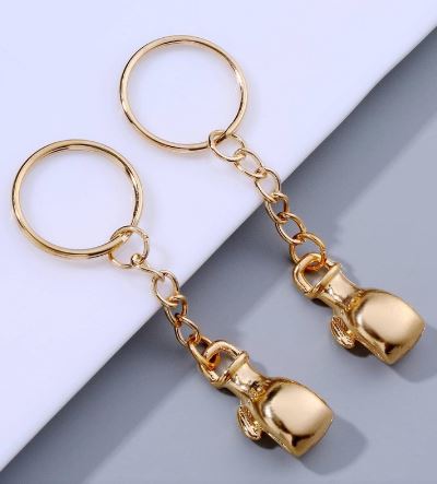 🥊 3D Metal Golden Boxing Gloves Keychain  Fashion Decorative Keyring | Gift Item