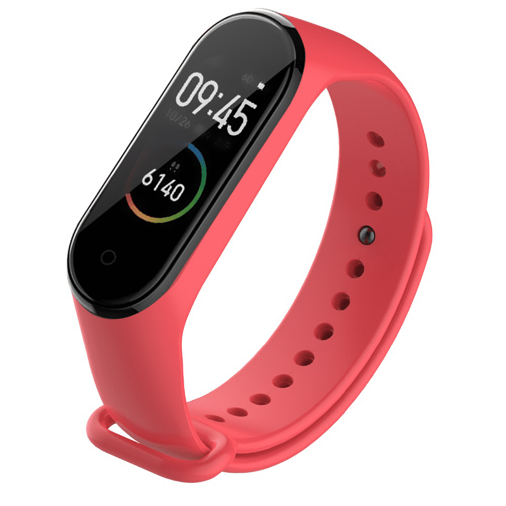 Mi Band 3 / 4 - Rose Red  A One World Premium Quality Color Full Fashion Strap Soft Silicone ( Host Not Included)