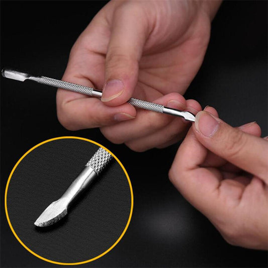 1PC Double Head Stainless Steel Nail Cuticle Pusher Spoon Remover Trimmer Dead Skin Manicure Pedicure Cleaner Nail Tool