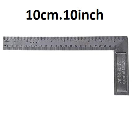 90 Degree 25cm and 10inch Length Stainless Steel L-Square Angle Ruler, guniya