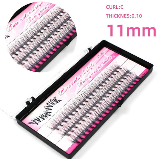 Eyelashes Pure Natural Style and Eye Lash Length 11mm Curl C , 10 D , Pure Green Products Making Up Tool