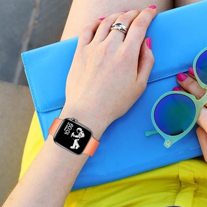 Peach Color Strap 38mm 40mm 42mm  Soft Silicone universal
