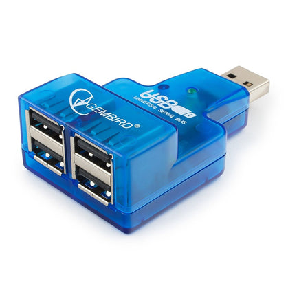 4 Port USB Hub with Data & Charging Power Input Option – Slim Compact Design | High-Speed USB 2.0 Hub for Laptop, PC & Mac