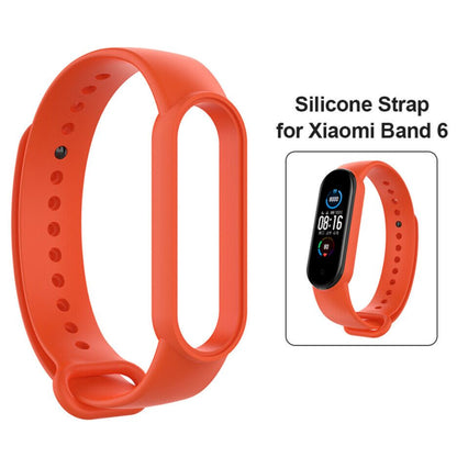 Original Mi Band 6/5 Silicone Smart Watch Strap Wrist Band for NFC/5 (Orange)