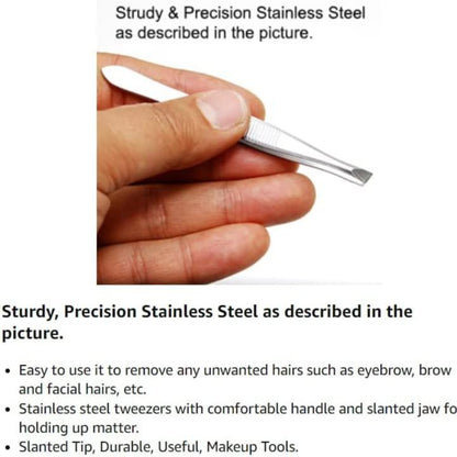 Slant Tweezers - Precision Stainless Steel Slant Tip Tweezers Hair Plucker for Hair and Eyebrows Personal Care