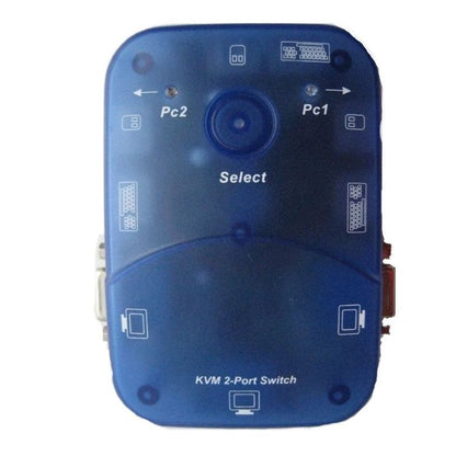 Branded Used KVM 2-Port Switch KVM-102-01 VGA PS/2 with Cables | Control 2 PCs with 1 Monitor, Keyboard & Mouse