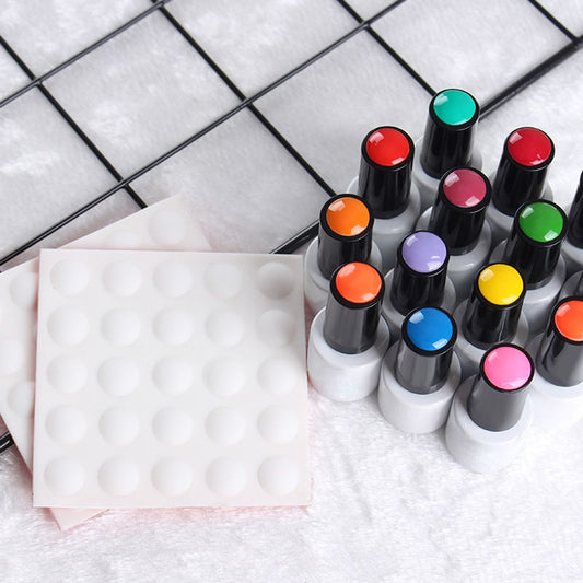 25Pcs Silicone Nail Color Button, Gel Color Button, UV Gel Polish Display Label Sticker Adhesive Paster