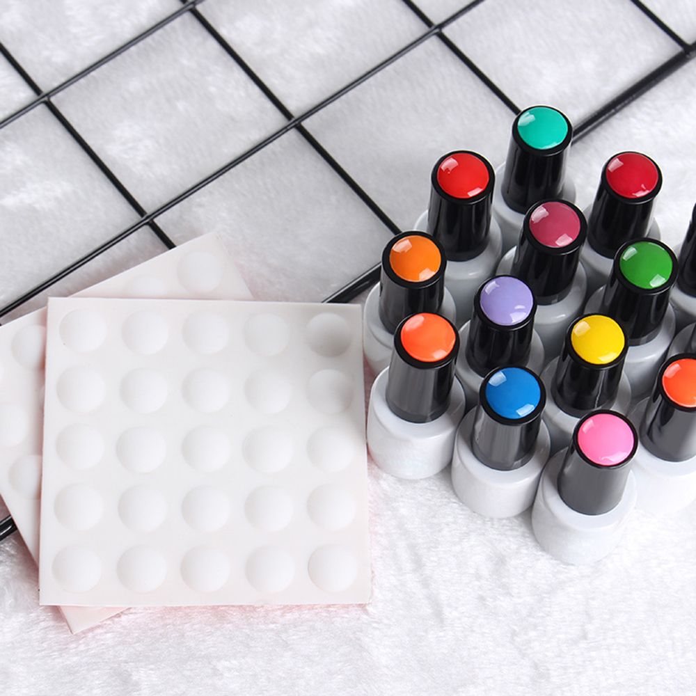 25Pcs Silicone Nail Color Button, Gel Color Button, UV Gel Polish Display Label Sticker Adhesive Paster