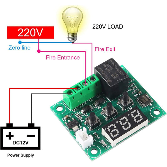 DC 12V Digital Thermostat HW-557 1209 Digital Display Thermostat High Precision Temperature Controller Module Micro Temperature Control Board
