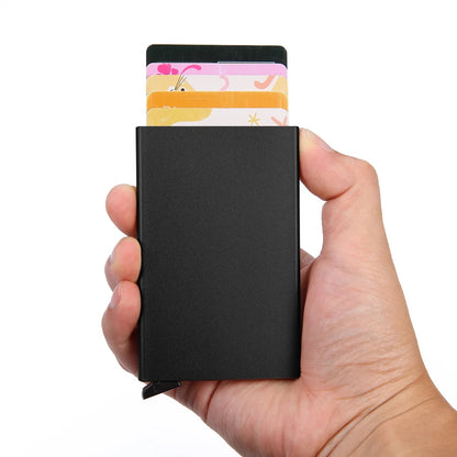 Card Holders Business IDCard Case Fashion Automatic RF-ID Card Holder Aluminium Bank Card Wallets