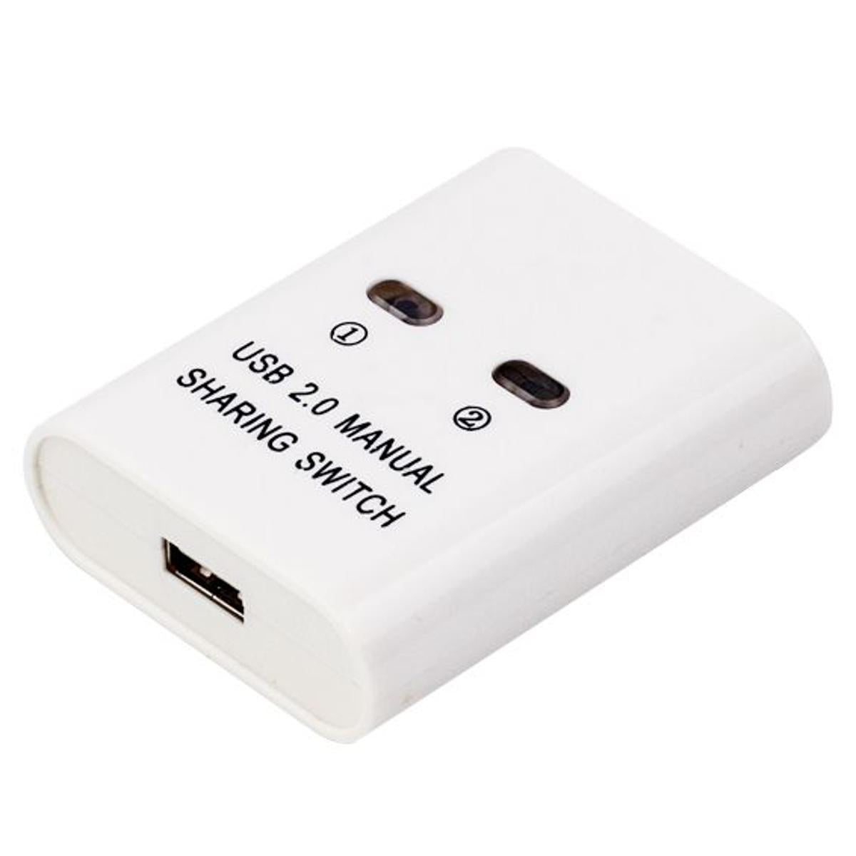 USB Manual Sharing Selectors Switch KVM 2Port HUB For White