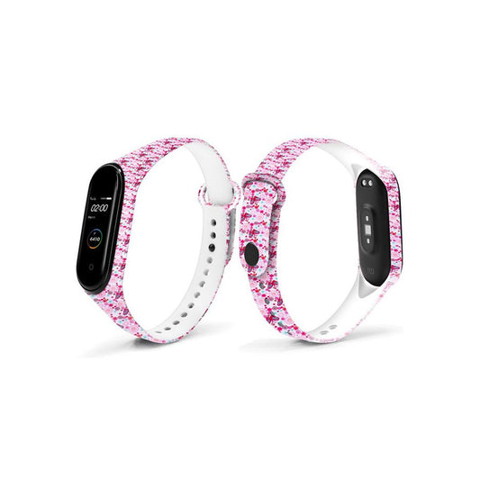 Flower Butterfly Print Replacement Adjustable Wrist Strap for Xiaomi Mi Band 3/4