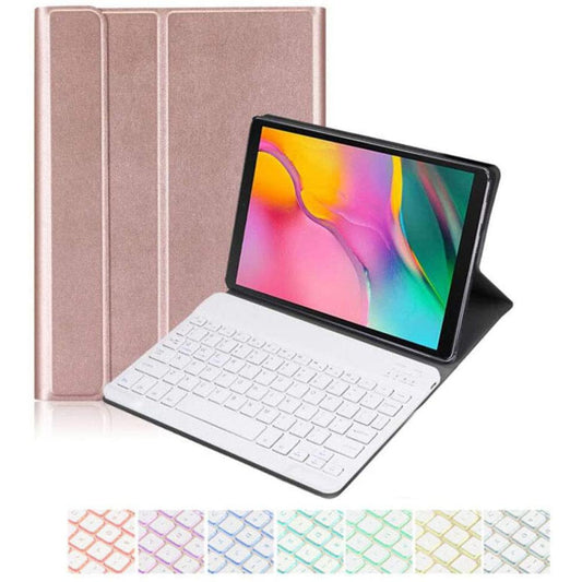 Samsung Galaxy Tab S5e SM-T720 SM-T725 Case 10.5 2019 Keyboard Pu Leather Case 7 Color Backlit Slim PU Case Wireless Bluetooth Stand Removable Keyboard Shell Cover