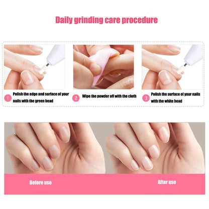 Electric Nail Grinder Polisher Manicure Set, Mini Nail Grinder Polisher kit Manicure Pedicure Machine Tool with 5Pcs Bits for Removing Dead Skin
