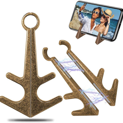 Anchor Support，Universal Table Phone Holder, Aluminum Alloy Material for all mobiles , Desktop Stand, Support Magnet Anchor, Cellphone Holder Mount, 1Pair, Copper