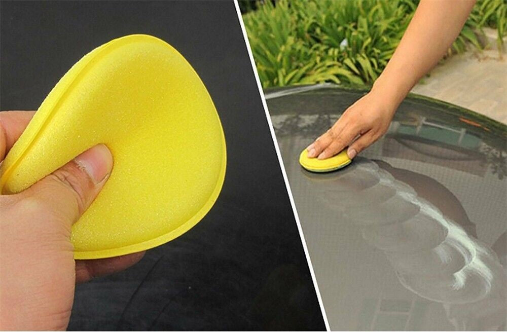 Round Shaped 4 inch Dia Sponge Wax Applicator Pads Yellow