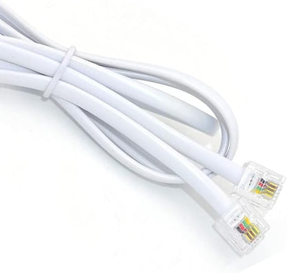 RJ11 to RJ11 Telephone Line Extension Cable – Male to Male RJ11 6P4C Modular Plug Phone Cord for Landline Telephone & Fax Machine
