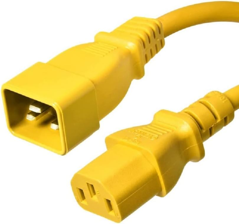 C20 to C13 Power Cord 10ft (3m) 15A 250V 14AWG IEC Power Extension Cable – Heavy Duty Multi-Color Server & PDU Power Cable
