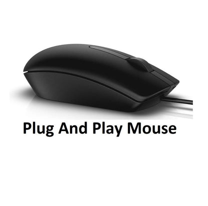 Brand new  D-ell USB Wired Optical Mouse – High Precision 1000 DPI, Ergonomic Design, Smooth Scroll Mouse for Laptop & Desktop (Black)