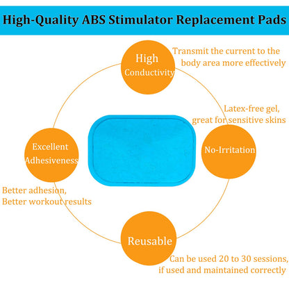 Replacement Gel Pads For EMS Trainer Gel Patch size 6cm  x 4.5cm