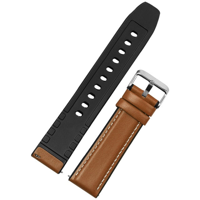 22mm silicone strap look like leather For Huawei watch GT/Honor Magic Watch 2 /Samsung Galaxy 46mm Replacement strap Gear S3 Frontier/Classic