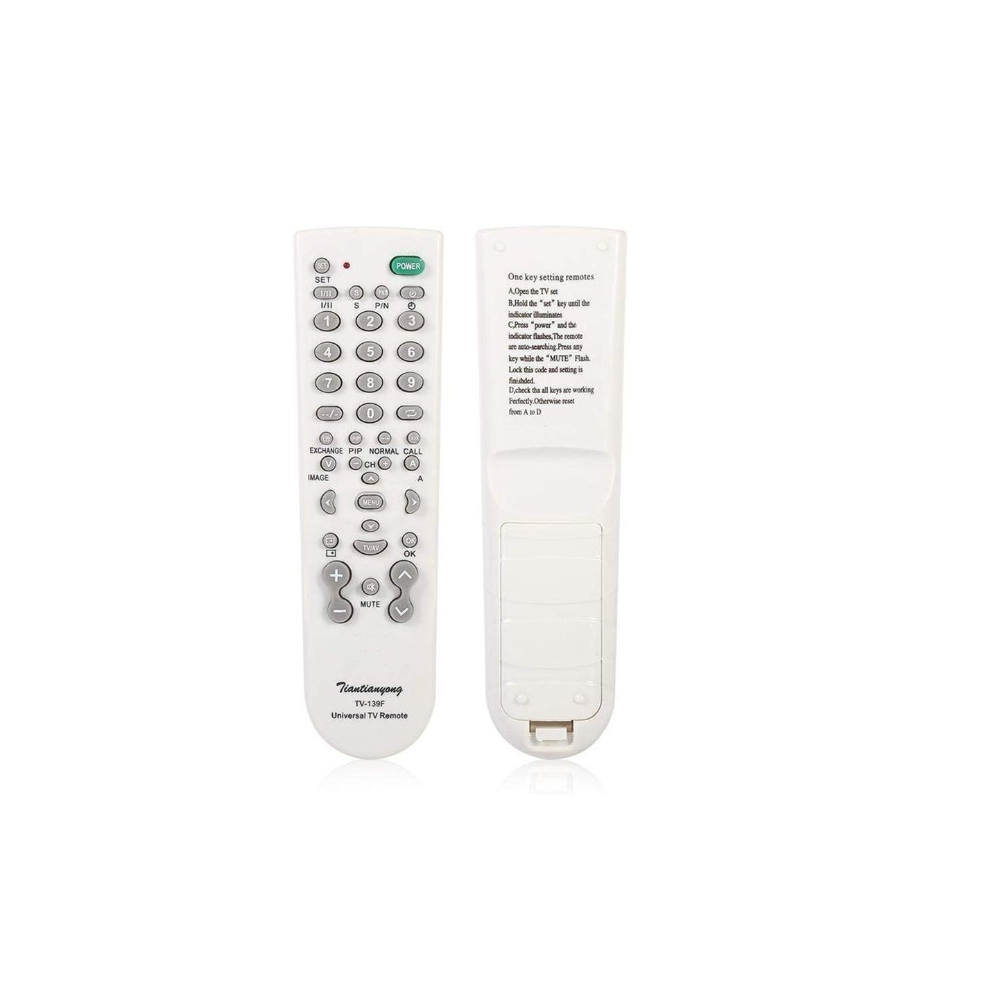 TV-139 Universal TV Remote Control Replacement – Compatible with Smart, LCD & LED Televisions | Easy Setup Remote