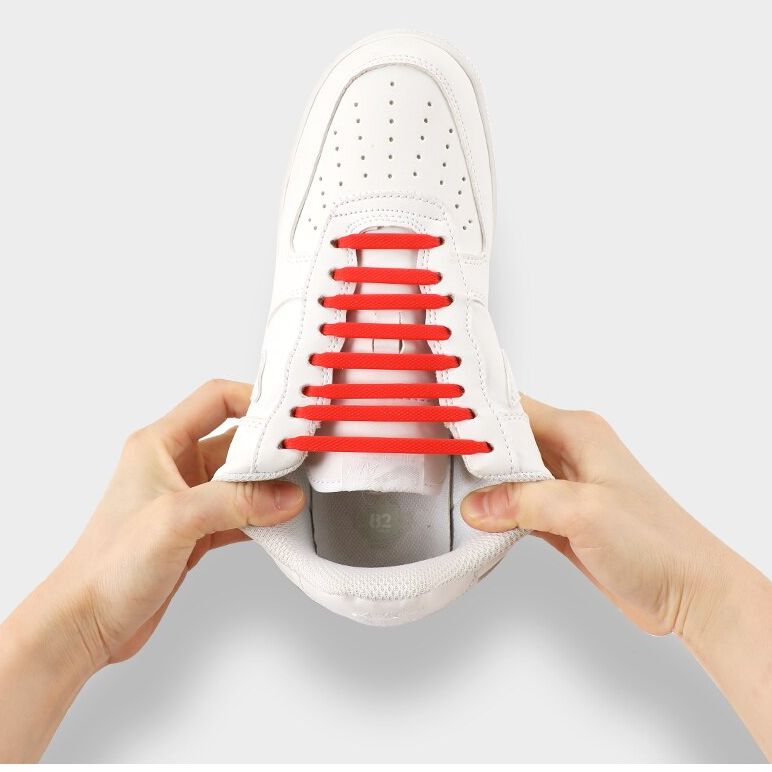 Adult Silicone Elastic Shoelaces Fashion  Athletic No Tie Shoe Lace All Sneakers Fit Quick Shoe Lace