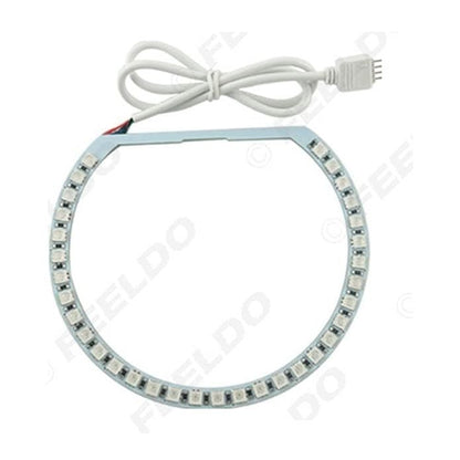 4 PCS 131MM RGB LED Angel Eye Halo Rings for BMW E46 E38 E39 3/5/7 Series – 5050 SMD Multi-Color Headlight Kit with IR Remote Control (16 Colors)