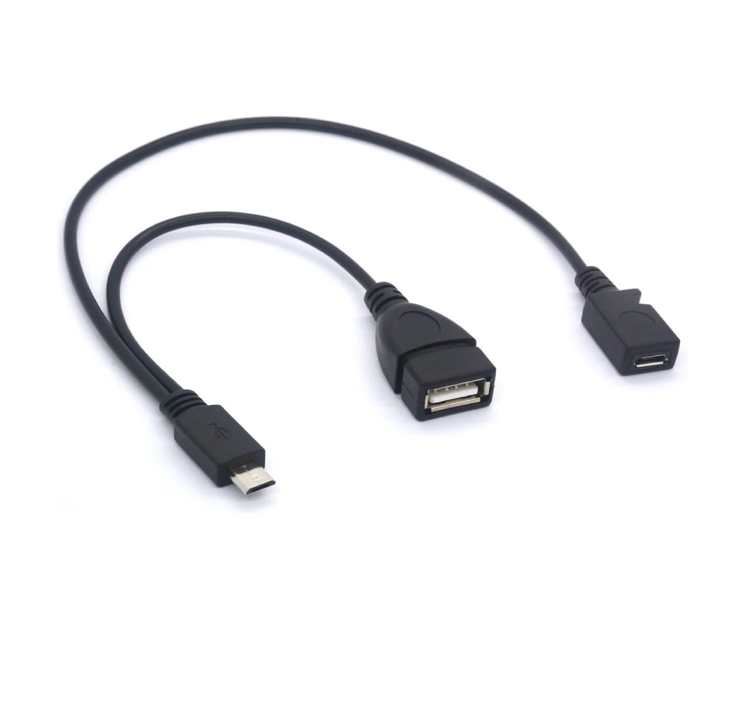 Micro USB OTG Y Cable – Micro USB Male to USB Female + Charging Port Adapter for Smartphones & Tablets