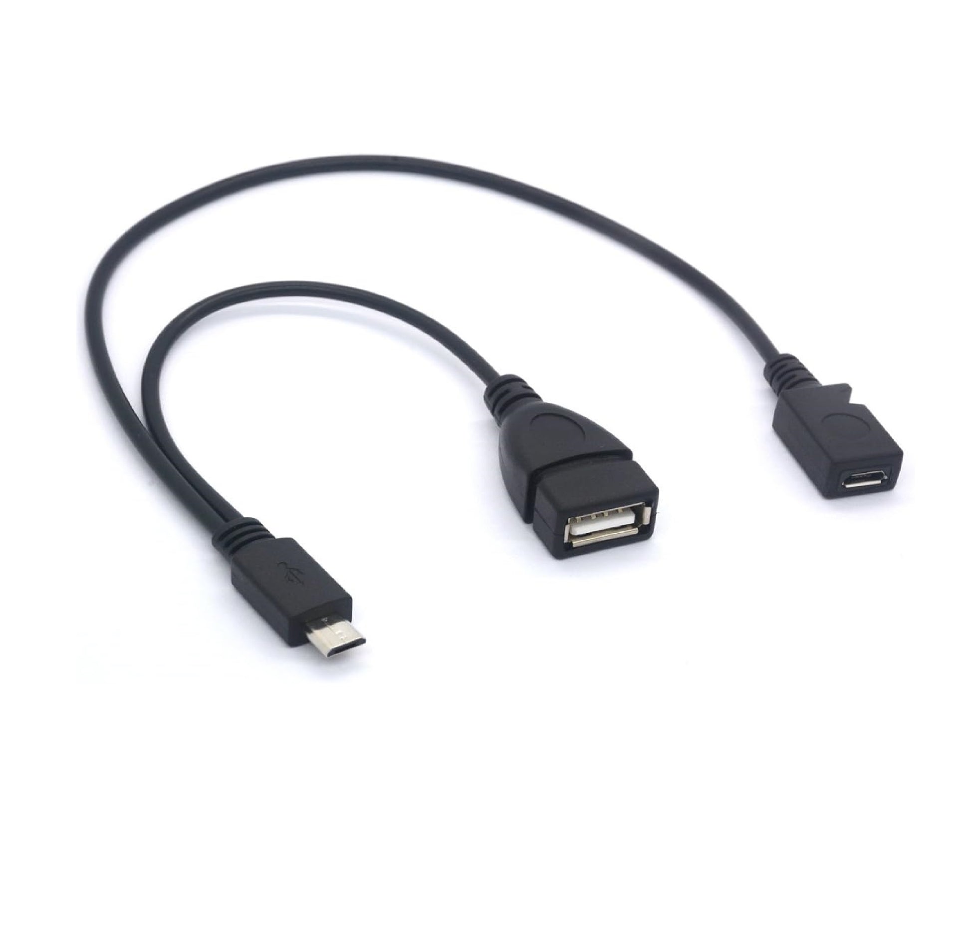 Micro USB OTG Y Cable – Micro USB Male to USB Female + Charging Port Adapter for Smartphones & Tablets