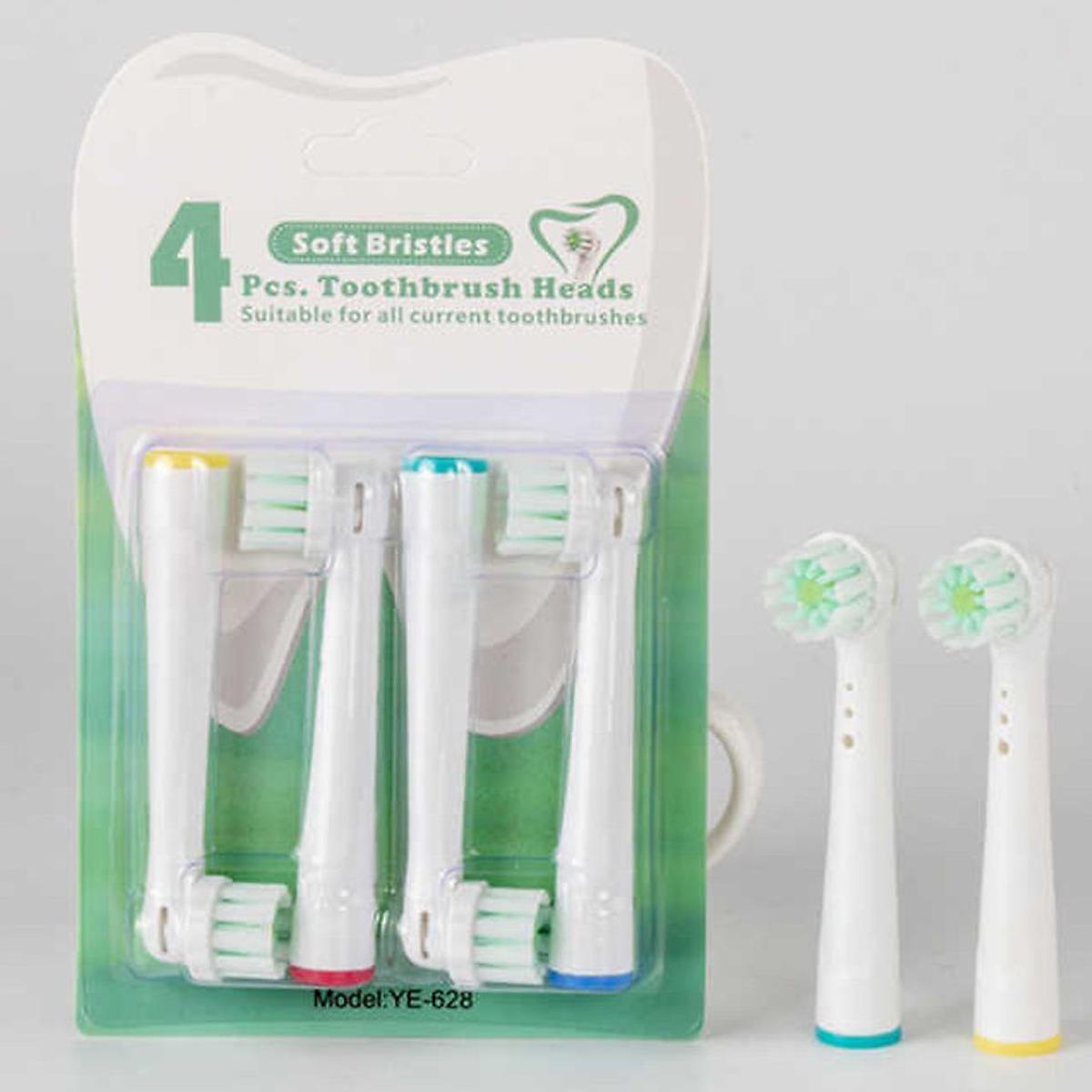 4 PCS 3D Floss Clean Rotary Electric Toothbrush Heads for Oral B Toothbrushes Replacement Heads fit for Oral-B Teeth Brush Model YE-628