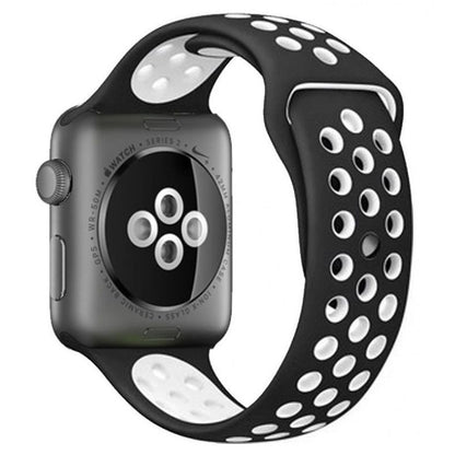 Black & white Soft Silicon Strap With Anti Lost Lock For i Watch Series 5 4 3 2 1, F8, F9, F10, T55, C200 Smart Watch 38mm 40mm Wrist Bracelet Strap  Watch Band Bracelet Belt Smart Watch Accessories (watch Not Included)