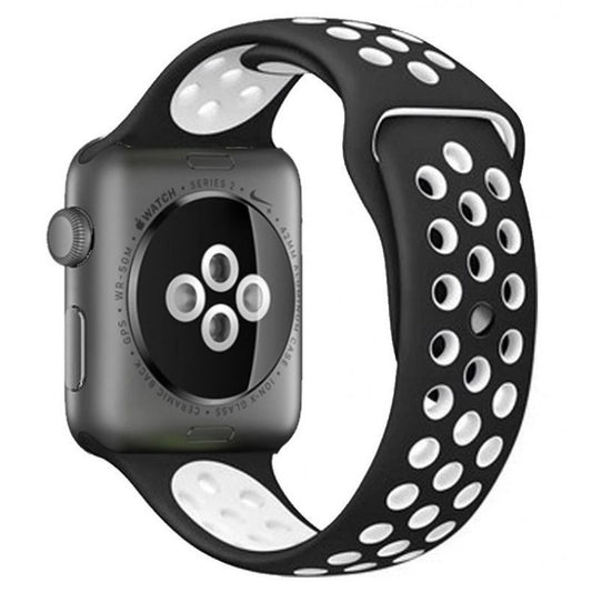 Black & white Soft Silicon Strap With Anti Lost Lock For i Watch Series 5 4 3 2 1, F8, F9, F10, T55, C200 Smart Watch 38mm 40mm Wrist Bracelet Strap  Watch Band Bracelet Belt Smart Watch Accessories (watch Not Included)