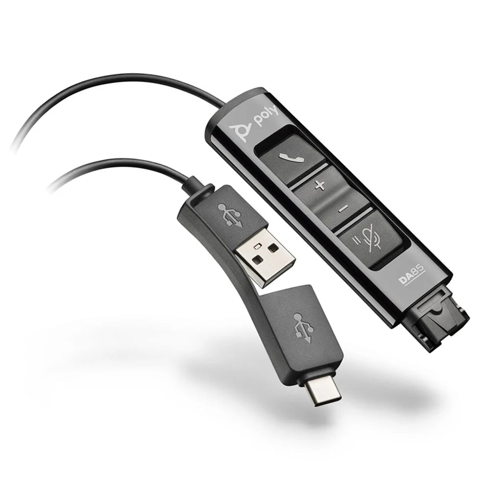 🎧 Poly DA85 USB-A / USB-C Digital Adapter (Plantronics) – Call Center Headset Interface