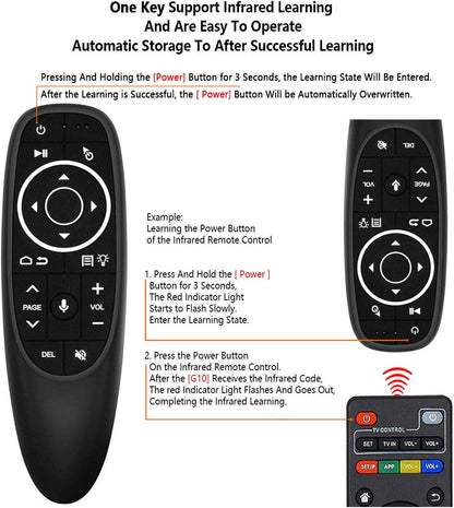 G10s Pro 2.4GHz Voice Air Remote Mouse IR Learning with Backlight Mini Fly Mouse with Voice Input for Android TV Box
