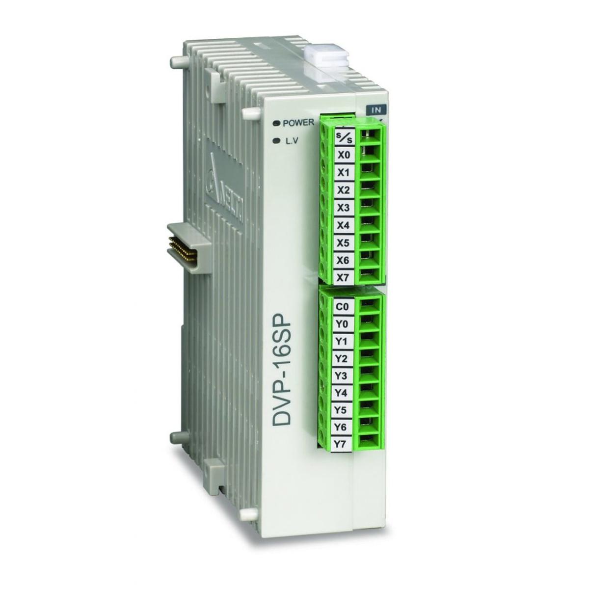 DVP16SP11R PLC Extension Module supports 8 digital inputs and 8 relay outputs