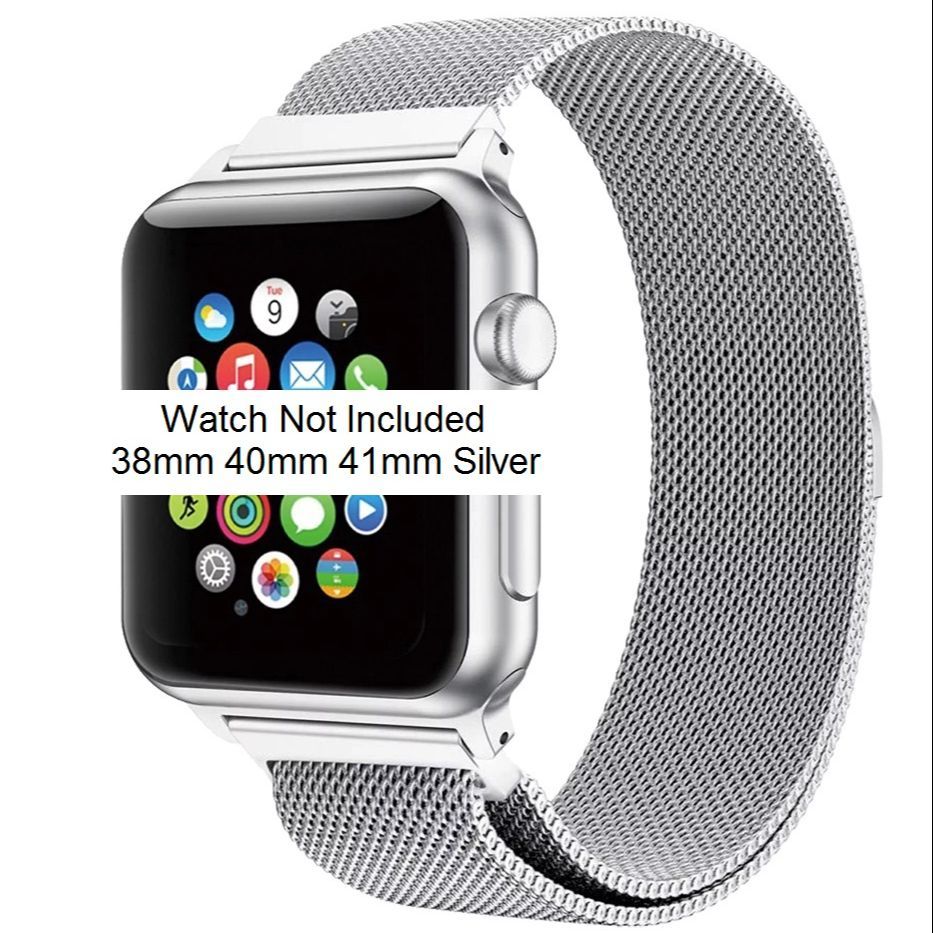Band For i Watch Size 38mm 40mm 41mm Light Stainless Steel Milanese Loop Band from A One Stuff - Silver
